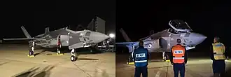 The first two F-35I Adir (No.&nbsp;901 and No.&nbsp;902) arrived at Nevatim on the evening of 12 December 2016