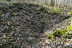 The funnel formed by the settling of the Charmée well.