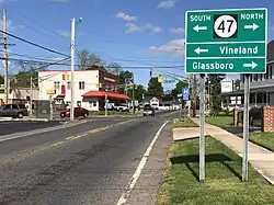 Intersection of Route 47 (Delsea Drive) and CR 538 in the center of Franklinville