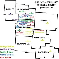 Ohio Capital Conference: Divisional Map