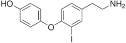 Skeletal formula of the 3-iodothyronamine