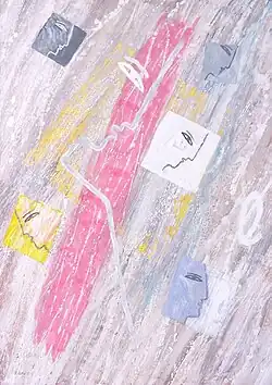 3 Töchter, 86&nbsp;cm × 120&nbsp;cm, Acryl, Papier, 2015