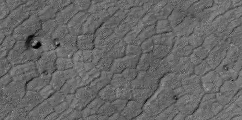 Close view of polygons, as seen by HiRISE under HiWish program