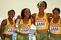 2009 World 4 × 400 m relay team with "JAM" for the Jamaican team