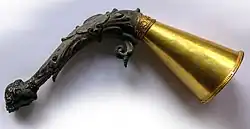 4th century BC Greek gold and bronze drinking horn with head of Dionysus from Tamoikin Art Fund