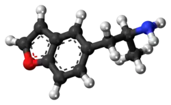 Ball-and-stick model of the 5-APB molecule