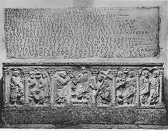A photo of an early Christian sarcophagus