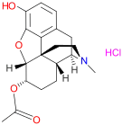 Chemical structure of 6-acetyldihydromorphine hydrochloride.