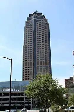 801 Grand with its nearby parking garage