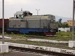 Diesel locomotive in Bartolomeu station, 2007