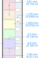 Basic dimensions and layout of the standard 8 mm film format