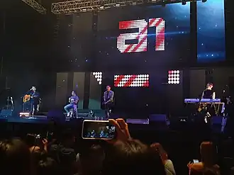 A1 performing at the Mall of Asia Arena, Philippines on 9 November 2019