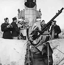 Swedish torpedo boat HSwMS Romulus (27) with 20&nbsp;mm akan m/38