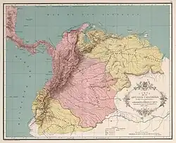 3 departments in 1820: Quito, Cundinamarca, Venezuela