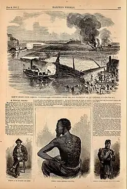 "A Typical Negro", Harper's Weekly, Vol. VII, No. 340, July 4, 1863, page 429. Most of this issue was devoted to Theodore R. Davis images of the Battle of Vicksburg.