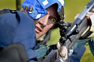 A U.S. marksman at the 2014 Inter-service Rifle Competition at Marine Corps Base Quantico, Virginia.