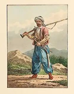 Kurdish fighter from Hakkari, 1819.