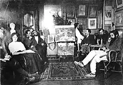 Abbaye de Créteil, interior group scene