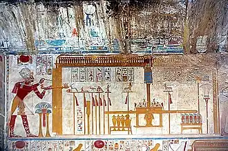 Example of a relief in Temple Chapel of Osiris, Temple of Seti I, Abydos, Egypt