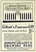 Gillott nibs card