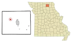 Location within Adair County (left) and Missouri (right)