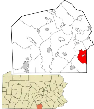 Location in Adams County and the state of Pennsylvania.