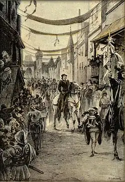 The famous entry of King Ladislav into Prague in 1453, unknown year