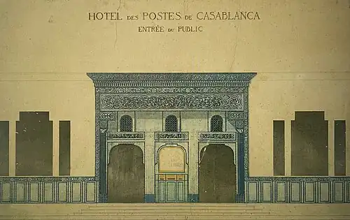 The public entrance design drawing by architect Laforgue