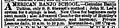 1891. Advertisement in Sydney, Australia, for banjo classes using materials by S S Stewart, John H Lee and William A Huntley.