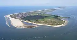 Aerial view of Langeoog from the southwest