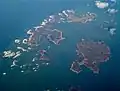 Aerial view of the islands