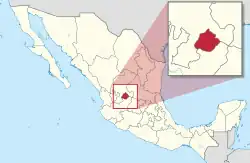 State of Aguascalientes within Mexico