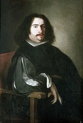 Portrait of Agustín Moreto, (c.1648-53), 102 x 69&nbsp;cm, Museum of Lázaro Galdiano. The subject and the authorship are controversial.[6]