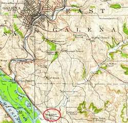 Aiken highlighted on 1911 USGS map