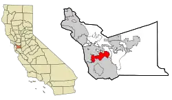 Location in Alameda County and the state of California