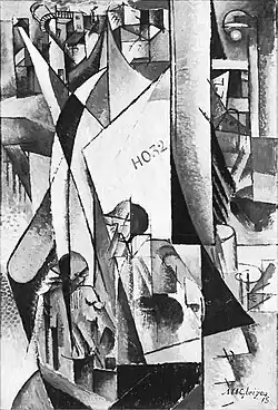 Albert Gleizes, 1913, Les Bateaux de pêche (Fischerboote), oil on canvas, 165 x 111&nbsp;cm, exhibited Salon d'Automne, Paris, 1913–14, no. 770, Manes Moderni Umeni, Vystava, Prague, 1914, no. 44, Tel Aviv Museum of Art
