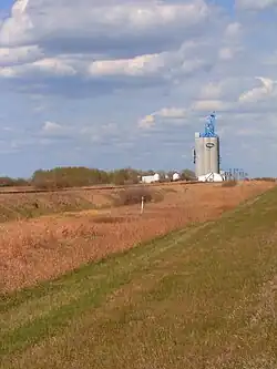 A modern cement grain elevator in Alberta, Canada
