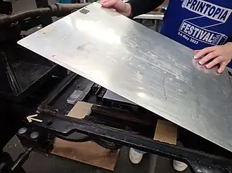 Covering the type with the hinged typan