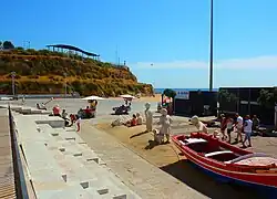 The eastern end of the beach