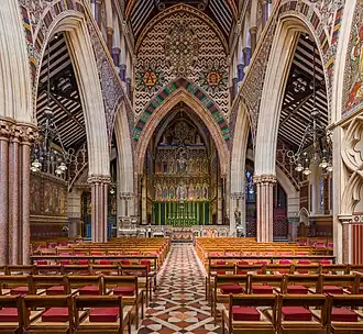 Interior of All Saints, Margaret Street, London, 1850–1859, by William Butterfield[55]