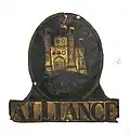 Alliance fire insurance plaque in Bedford Museum.