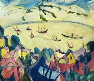 View of the Elbe from the Süllberg Terrace in Blankenese (1918)