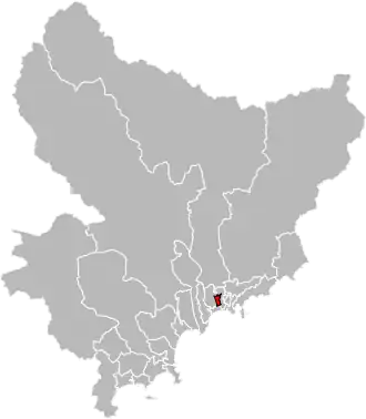 Situation of the canton of Nice-5 in the department of Alpes-Maritimes