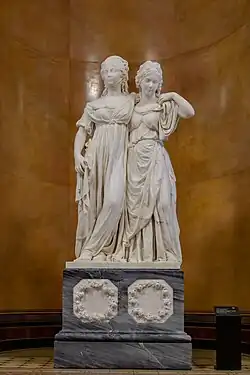 The Princesses Louisa and Friderica of Prussia; by Johann Gottfried Schadow; 1795–1797; marble; height: 172&nbsp;cm; Alte Nationalgalerie, Berlin, Germany[45]