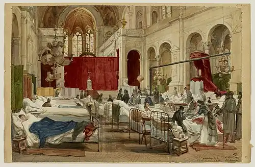 Makeshift Hospital at Trinity Church in 1871