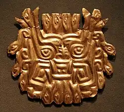 Gold embossed plate.