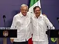 President Andrés Manuel López Obrador and President Gustavo Petro in Cali, Colombia; September 2023.
