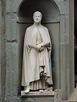 Statua di Andrea Orcagna, Loggiato degli Uffizi, Firenze, scolpita da Niccolò Bazzanti