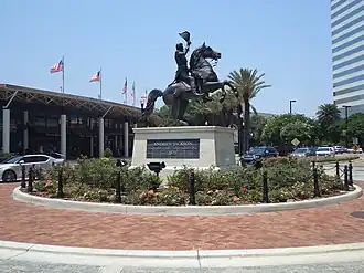 Statue of President Andrew Jackson in front of the marketplace