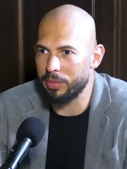 Andrew Tate on the "Anything Goes With James English" Podcast in 2023.